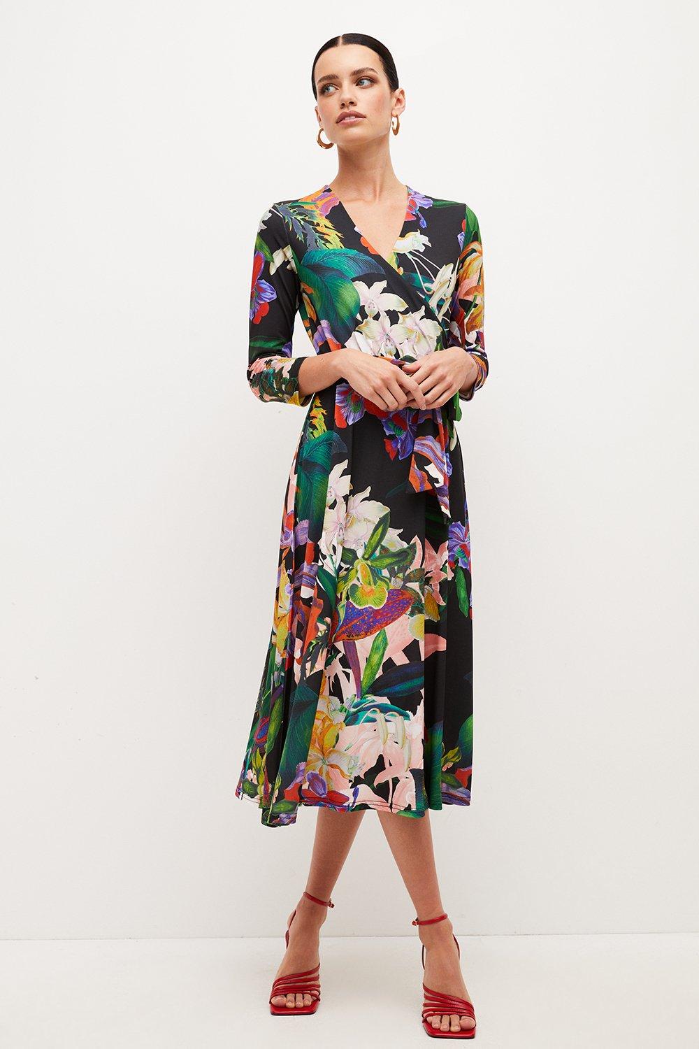 Karen millen tropical print dress hotsell